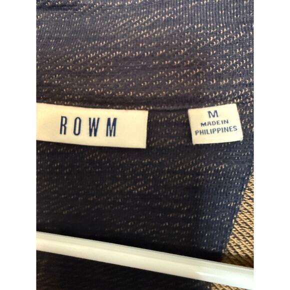 Rowm | Men’s 1/4 Zip Pullover 100% Cotton medium 
color -dark denim blue - Picture 6 of 9
